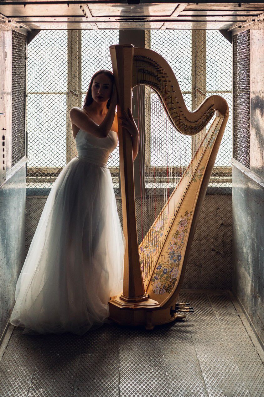 Harpist Krystyna Siek – professional photoshoot